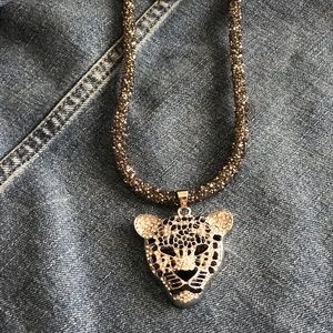 Amrita Singh statement Tiger necklace with crystals